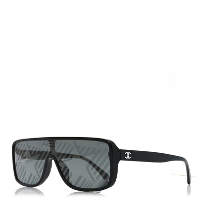 Chanel Acetate Shield 71540 Sunglasses Black 1 of 6