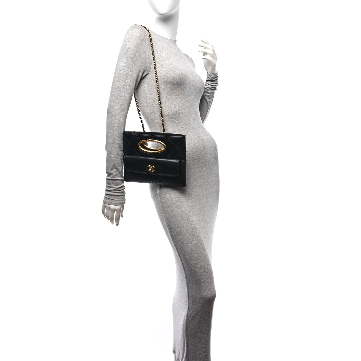 Lambskin Quilted Clutch Mini Flap Bag Black