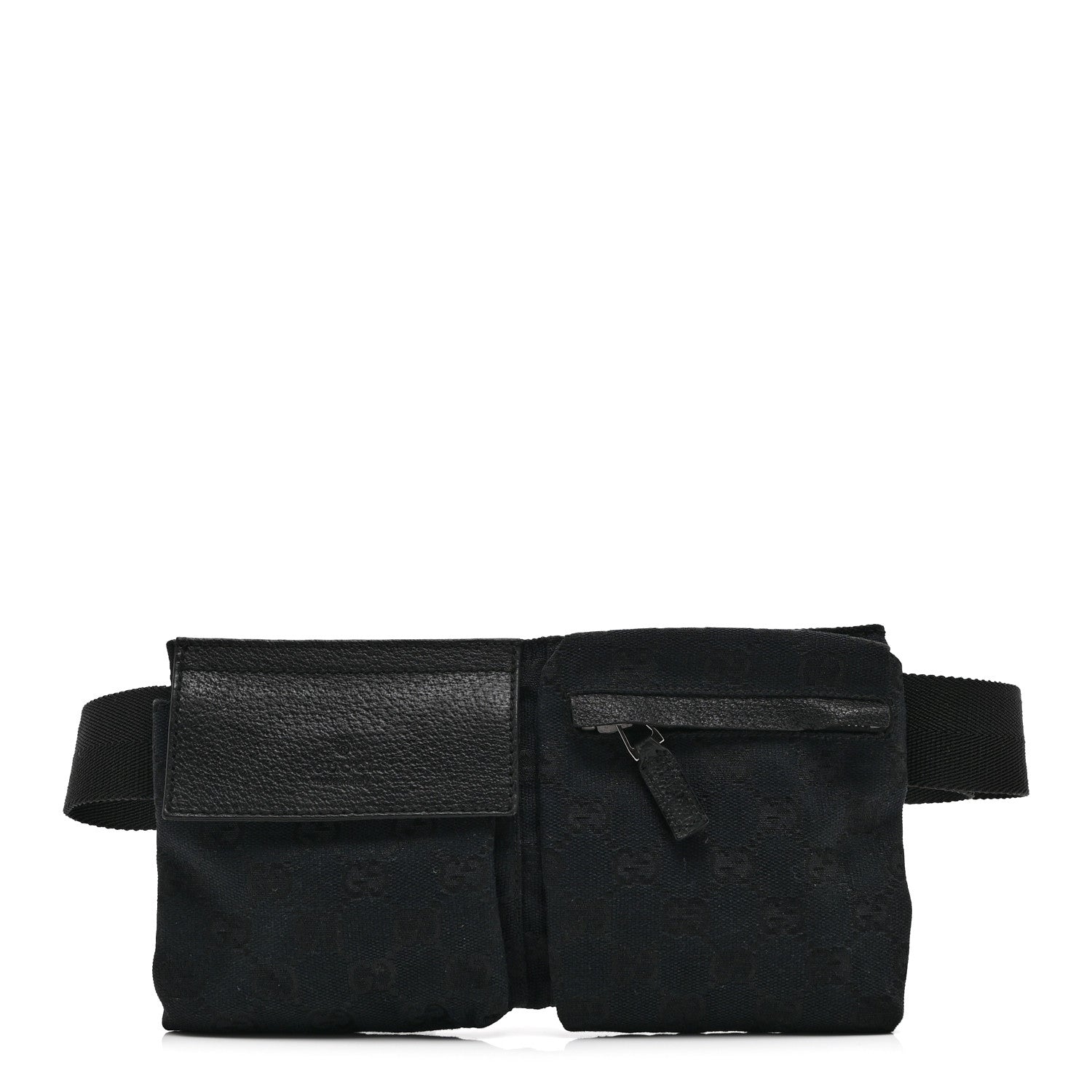 Gucci GG Monogram Double Pocket Belt Bag Black 1 of 9