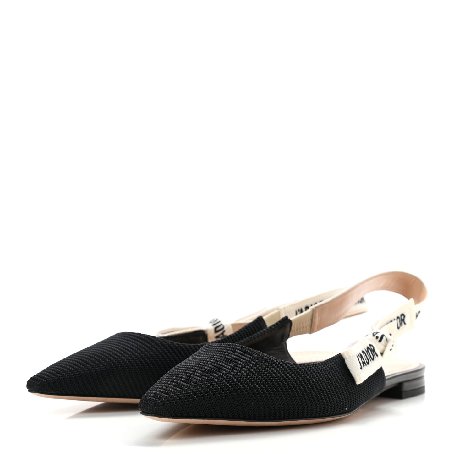 Technical Canvas Ribbon J'Adior Slingback Ballet Flats 36.5 Black