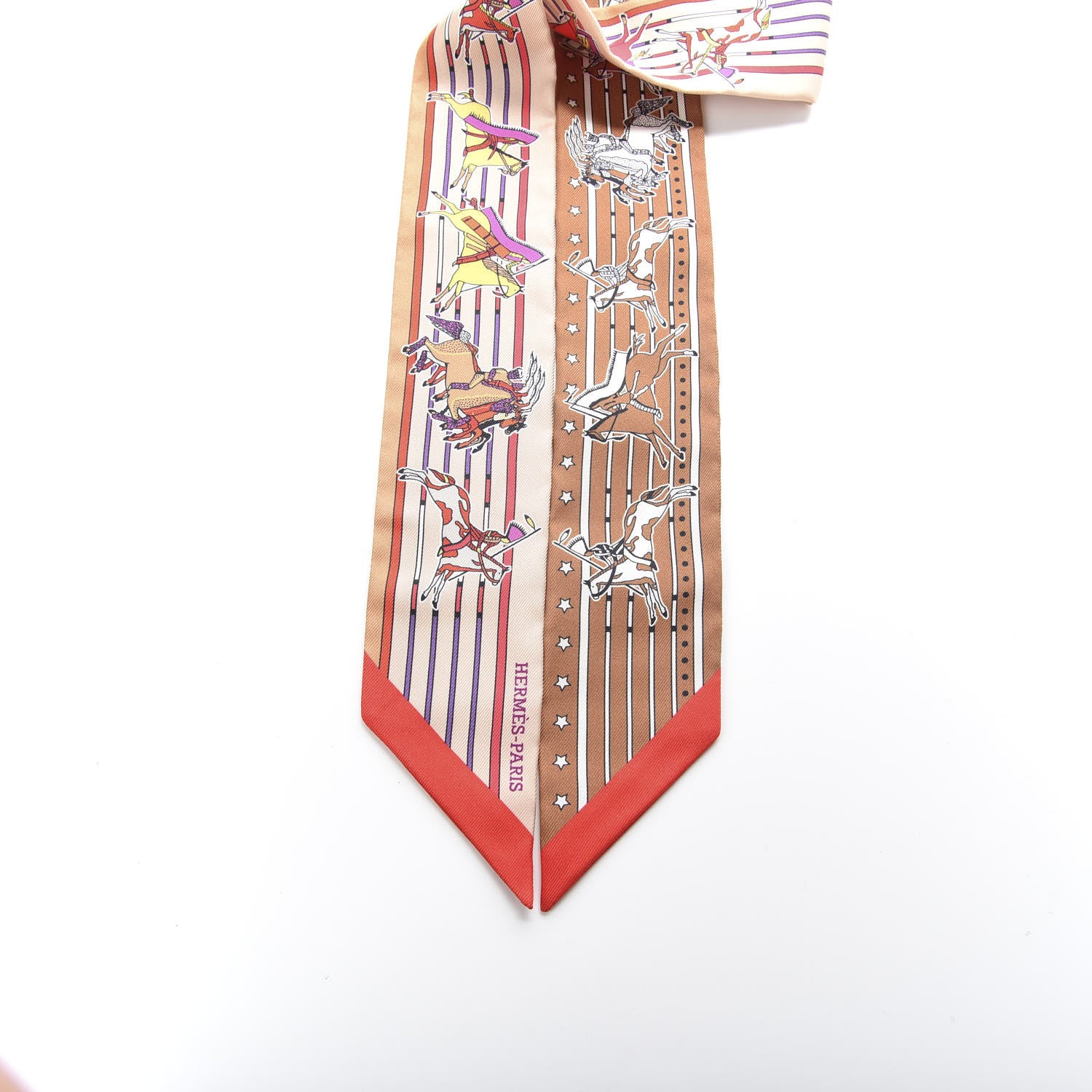 Hermes Silk Pani La Shar Pawnee Twilly Beige Rouille Rouge 3 of 4