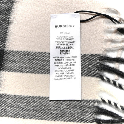 Burberry Cashmere Giant Check Fringe Scarf Stone 4 of 4
