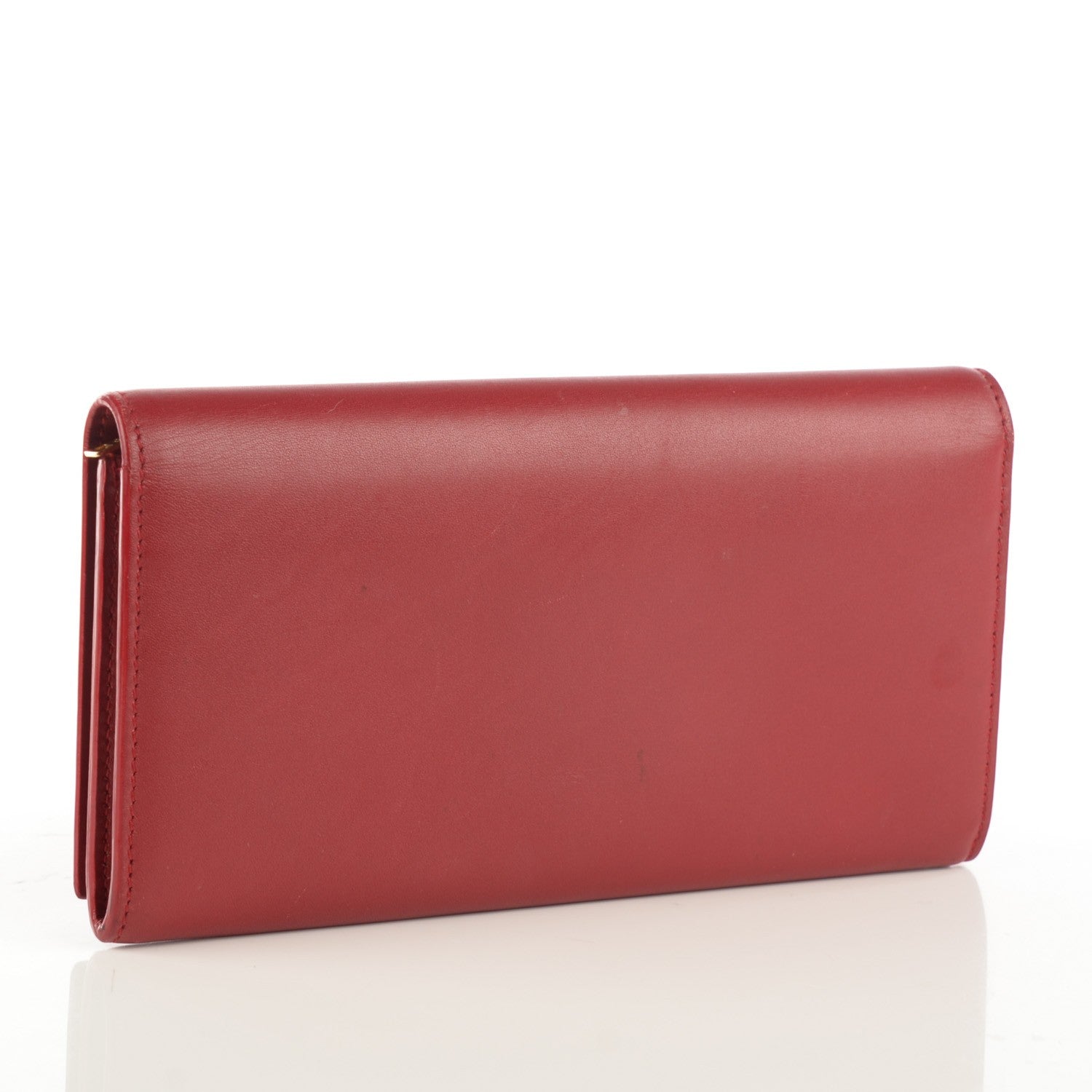 Saint Laurent Calfskin Classic Marquage Flap Wallet Red 3 of 7