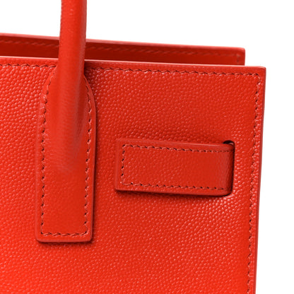 Saint Laurent Grain de Poudre Nano Sac De Jour Red Orange 8 of 10