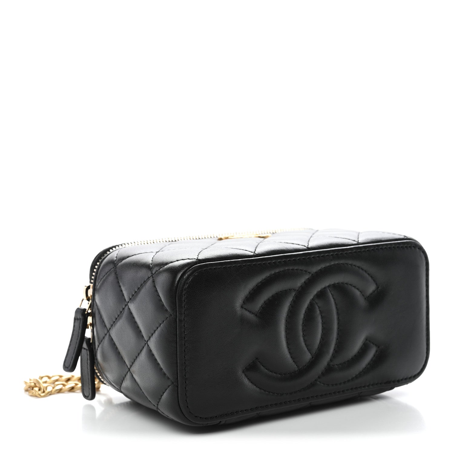 Chanel Lambskin Quilted Small Pillow Crush Vanity Case With Chain Black 4 of 12