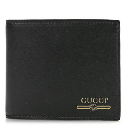 Gucci Plutone Calfskin Logo Bi-Fold Wallet Black 1 of 8
