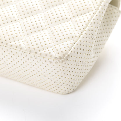 Chanel Lambskin Perforated East West Flap White 10 of 16
