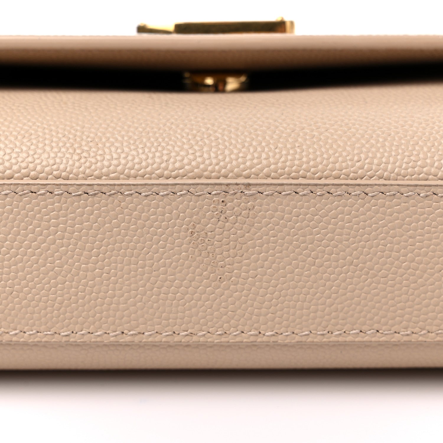 Saint Laurent Grain De Poudre Medium Monogram Kate Satchel Dark Beige 13 of 13