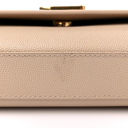 Saint Laurent Grain De Poudre Medium Monogram Kate Satchel Dark Beige 13 of 13