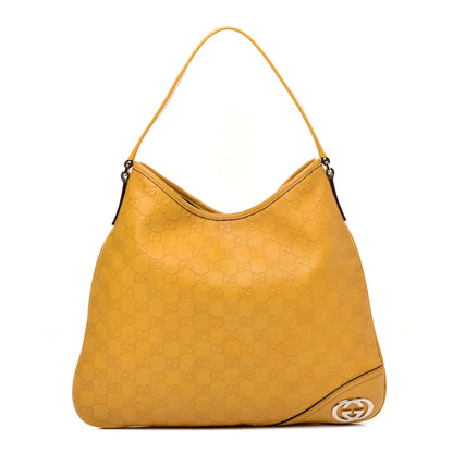 Gucci Guccissima Medium New Britt Hobo Yellow 1 of 13