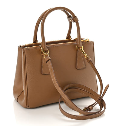 Prada Saffiano Small Galleria Double Zip Tote Caramel 3 of 8