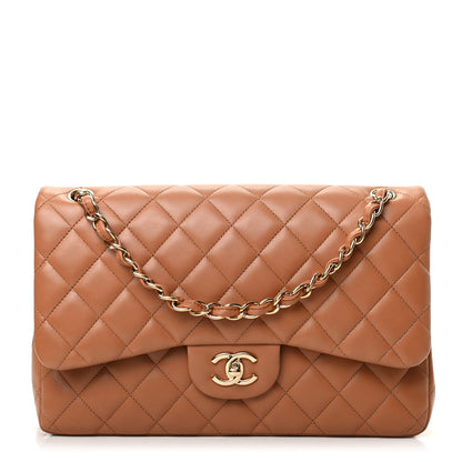Chanel Lambskin Quilted Jumbo Double Flap Brown 1 of 9
