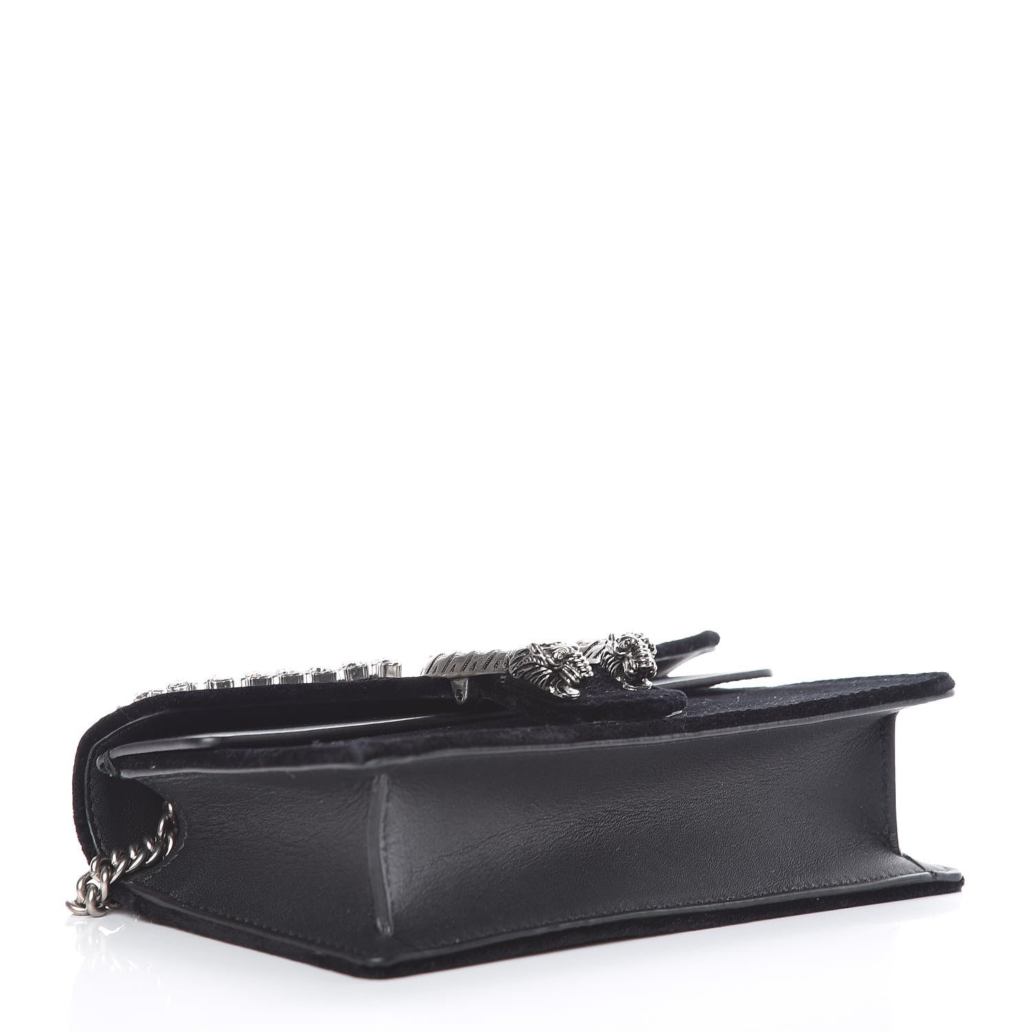 Gucci Velvet Crystal Super Mini Dionysus Shoulder Bag Black 4 of 8