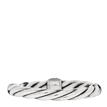 David Yurman Sterling Silver Diamond 10mm Metro Cable Station Bangle Bracelet 2 of 3