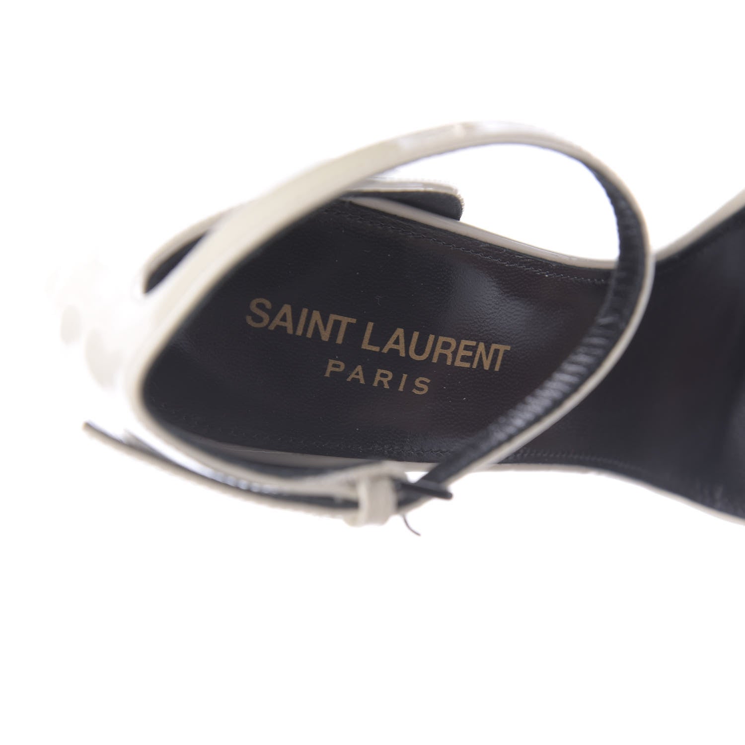 Saint Laurent Patent Calfskin Opyum Sandals 37.5 Neutro 8 of 10