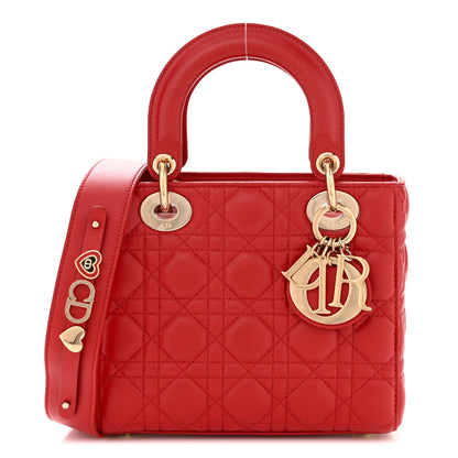 Christian Dior Lambskin Cannage Small My ABCDior Lady Dior Red 1 of 10