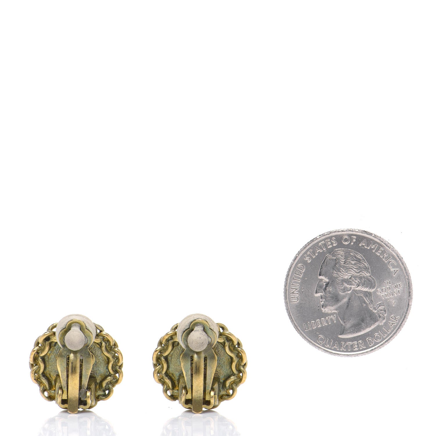 Chanel CC Clip On Earrings Gold 2 of 4