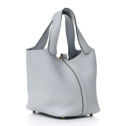 Hermes Taurillon Clemence Picotin Lock 18 PM Bleu Pale 3 of 10