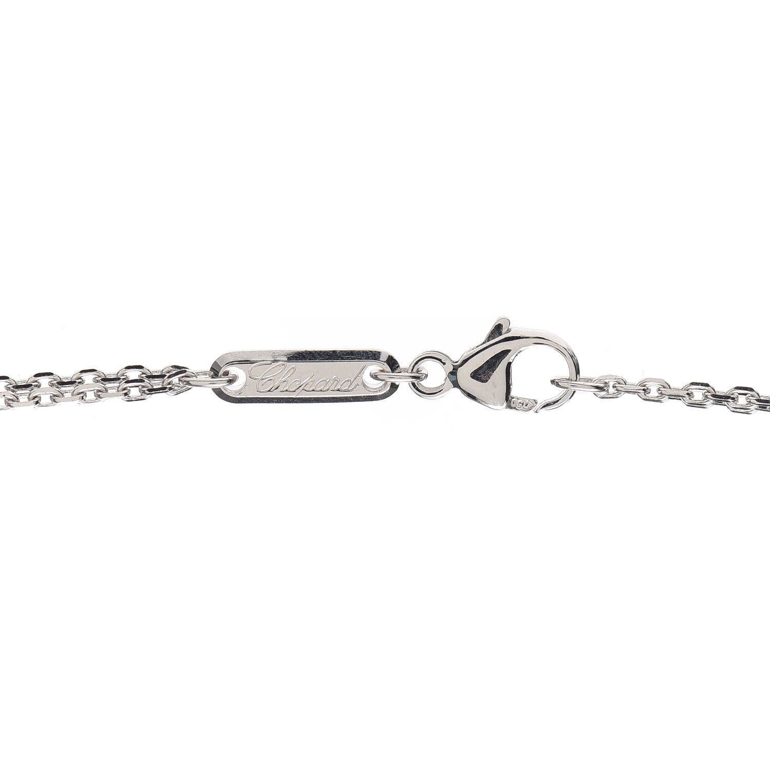 Chopard 18K White Gold Diamond Happy Spirit Three-Ring Pendant Necklace 4 of 5