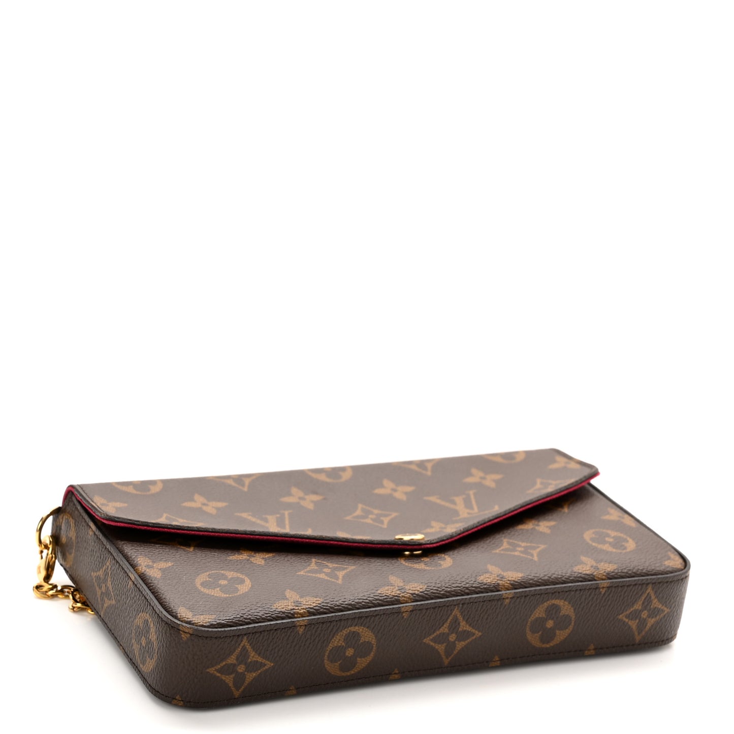 Monogram Pochette Felicie Chain Wallet Fuchsia