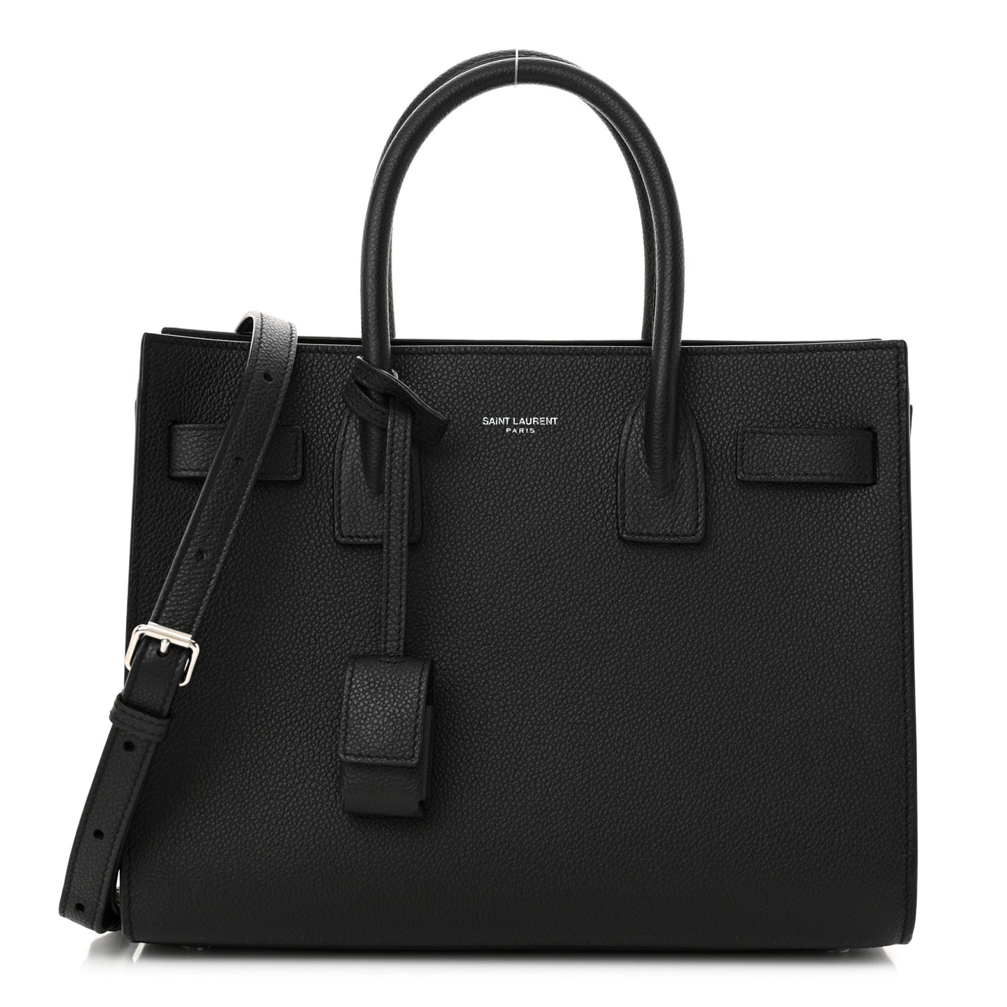 Grained Calfskin Baby Sac De Jour Black