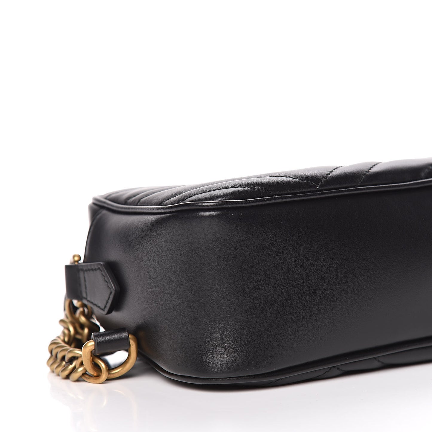 Calfskin Matelasse Small GG Marmont Chain Shoulder Bag Black