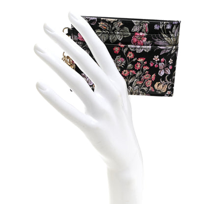 Christian Dior Calfskin Millefiori Printed Miss Dior Glycine Card Holder  Black 2 of 8