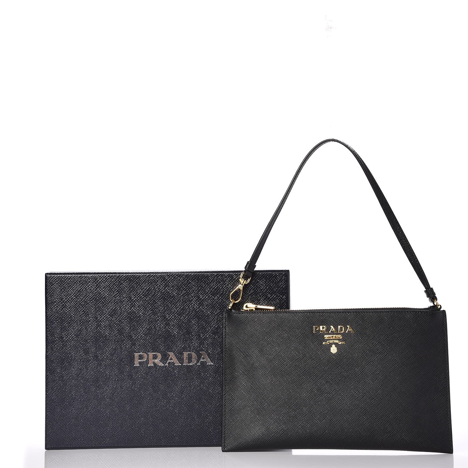 Prada Saffiano Pochette Nero Black 8 of 8