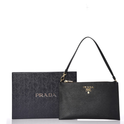 Prada Saffiano Pochette Nero Black 8 of 8