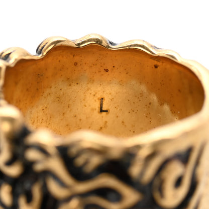 Gucci Metal Lion Mane Ring L Aged Gold 5 of 6