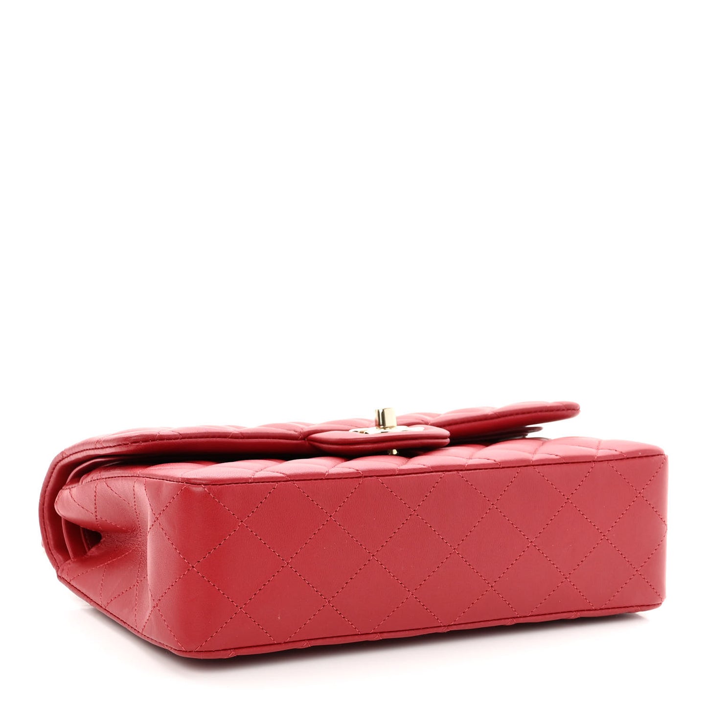 Lambskin Quilted Small Double Flap Red