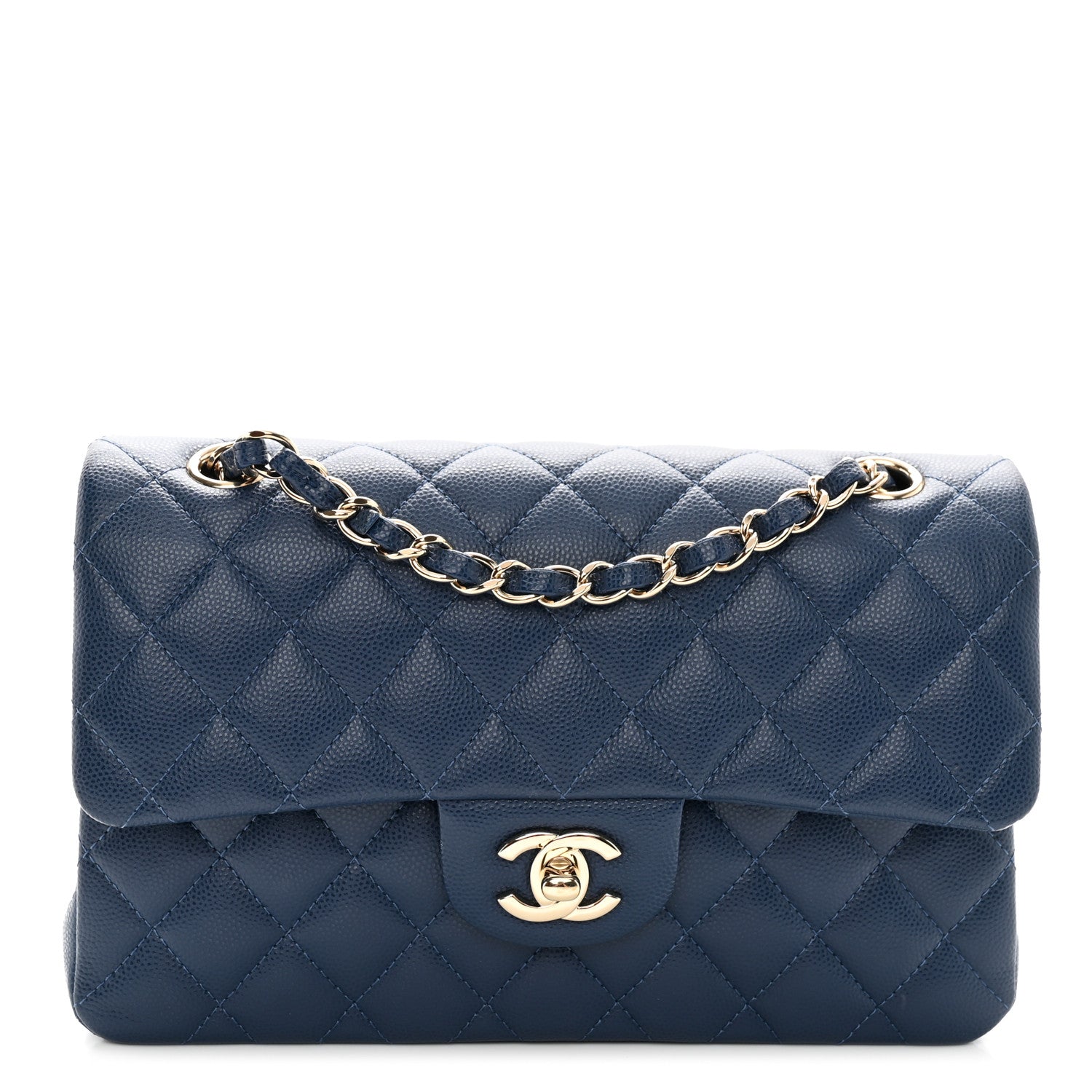Chanel Caviar Quilted Small Double Flap Navy 1 of 10