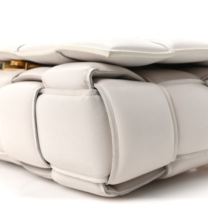 Bottega Veneta Lambskin Maxi Intreccio Padded Chain Cassette Crossbody Bag White 10 of 10