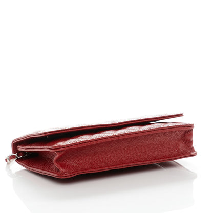 Chanel Caviar Quilted Wallet On Chain WOC Red 4 of 8