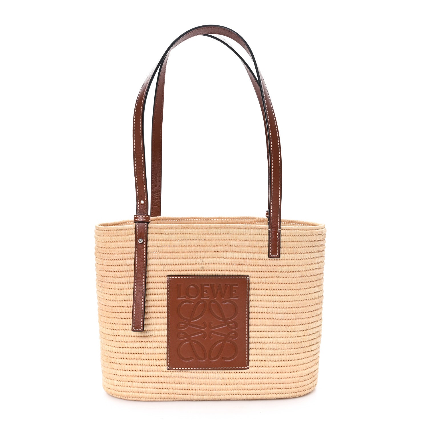Loewe Raffia Small Square Basket Tote Bag Natural Tan 1 of 10