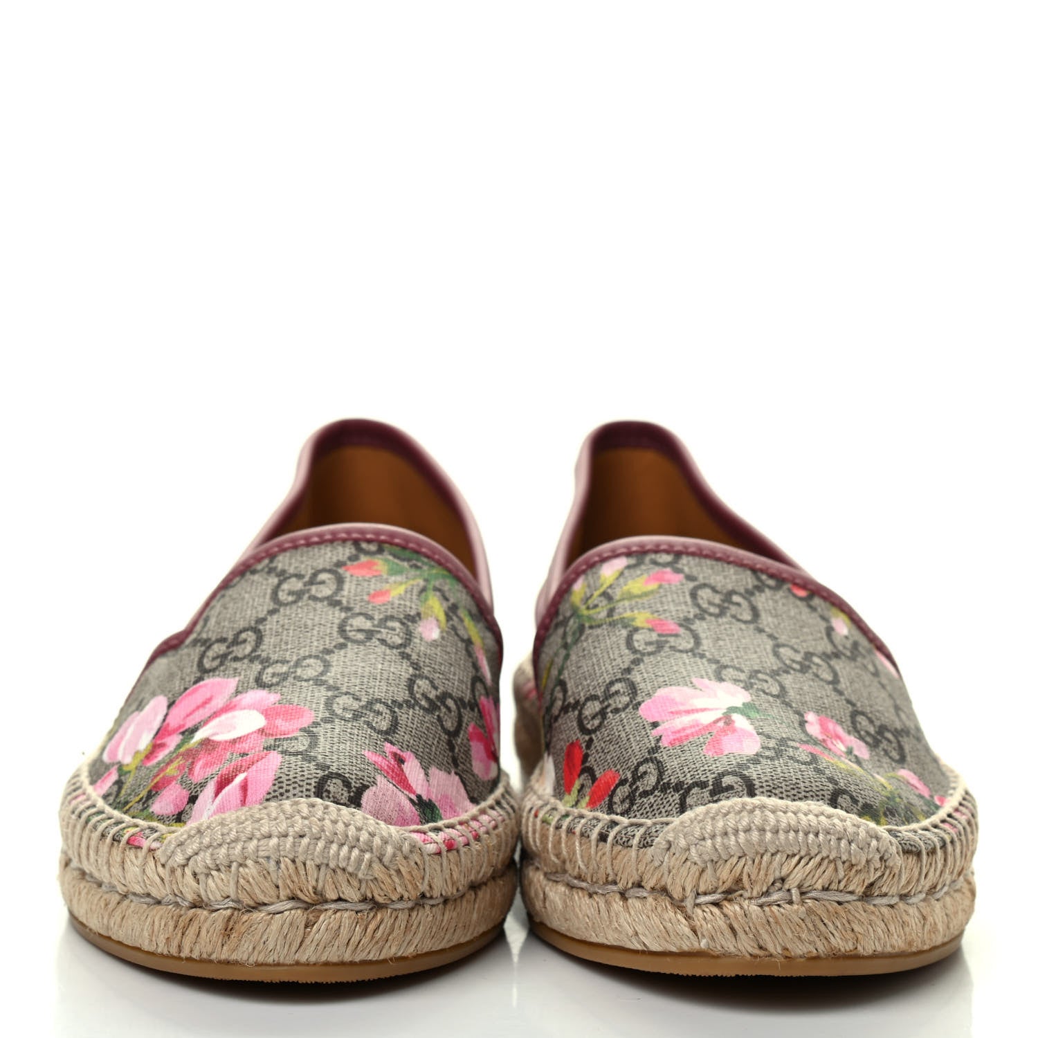 Gucci GG Supreme Monogram Blooms Espadrilles 37.5 Beige Multicolor Dry Rose 2 of 4