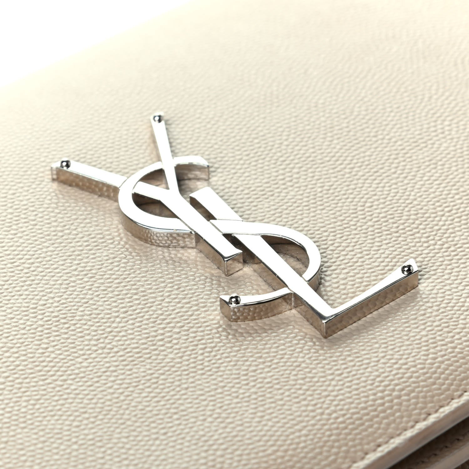 Saint Laurent Grain De Poudre Classic Kate Monogram Clutch Nude Powder 5 of 7