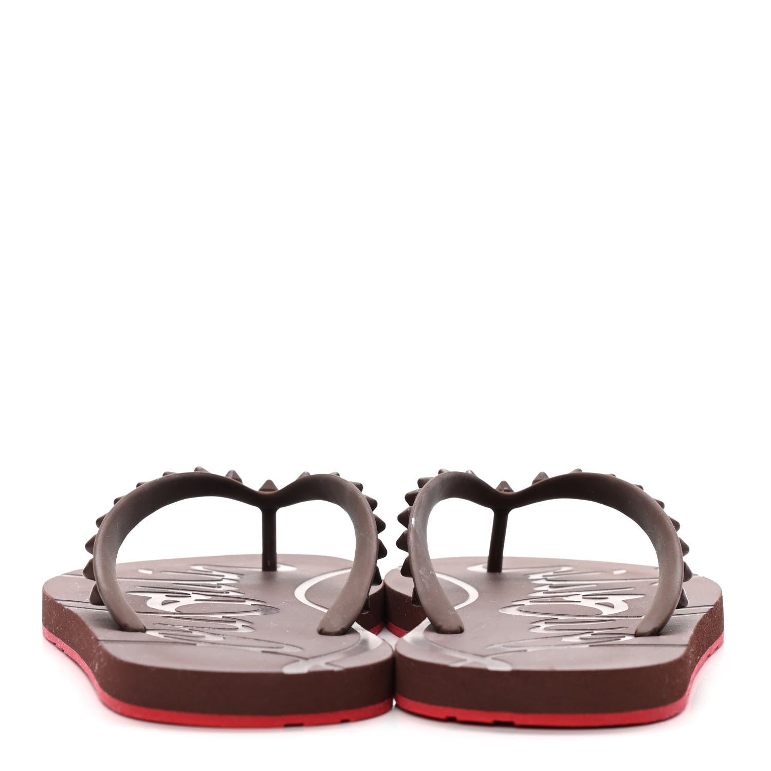 Christian Louboutin Rubber Spike Loubi Donna Flip Flop 41 Nude 6 of 9