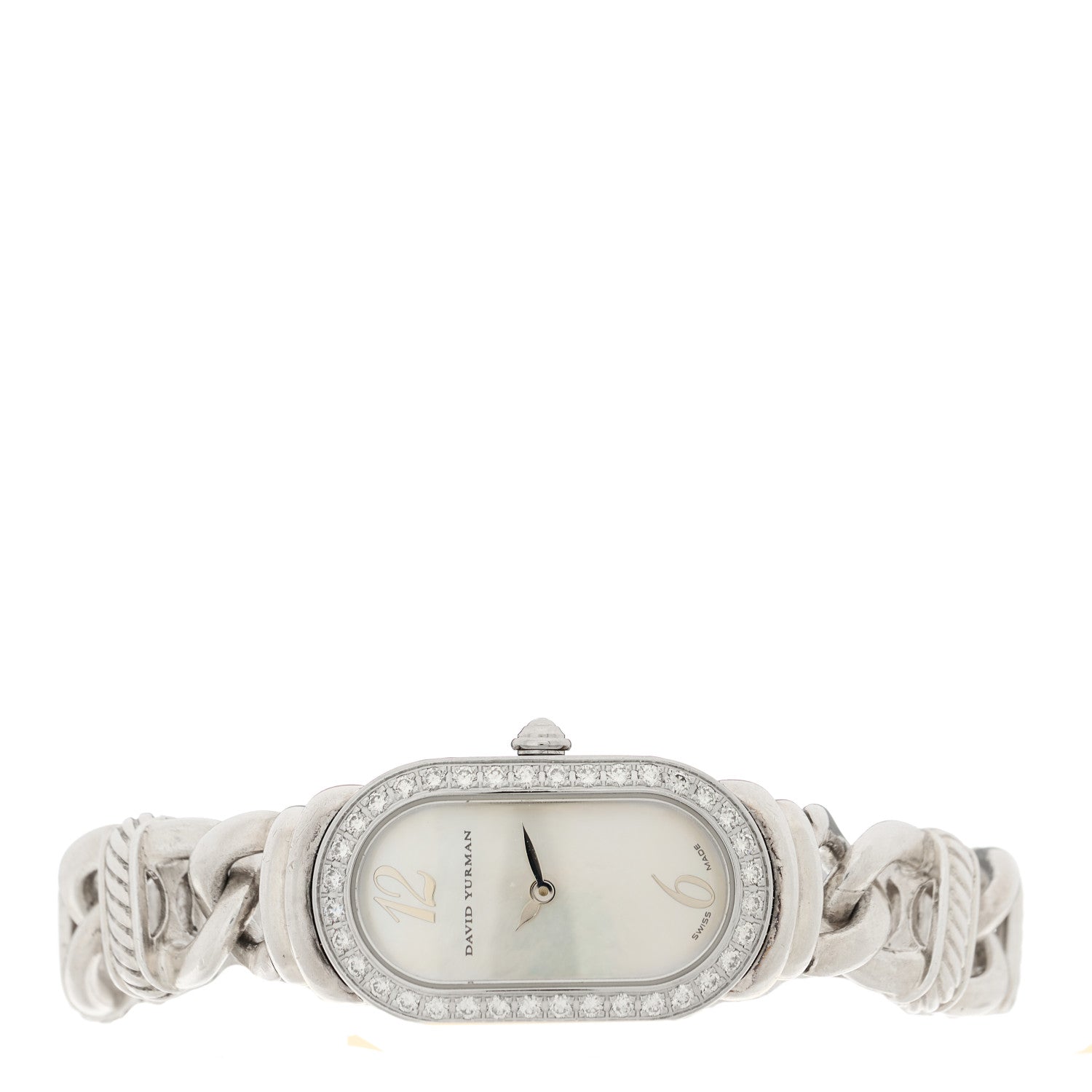 David Yurman Stainless Steel Diamond Bezel Mother of Pearl 20mm Madison Cable Quartz Watch 2 of 4