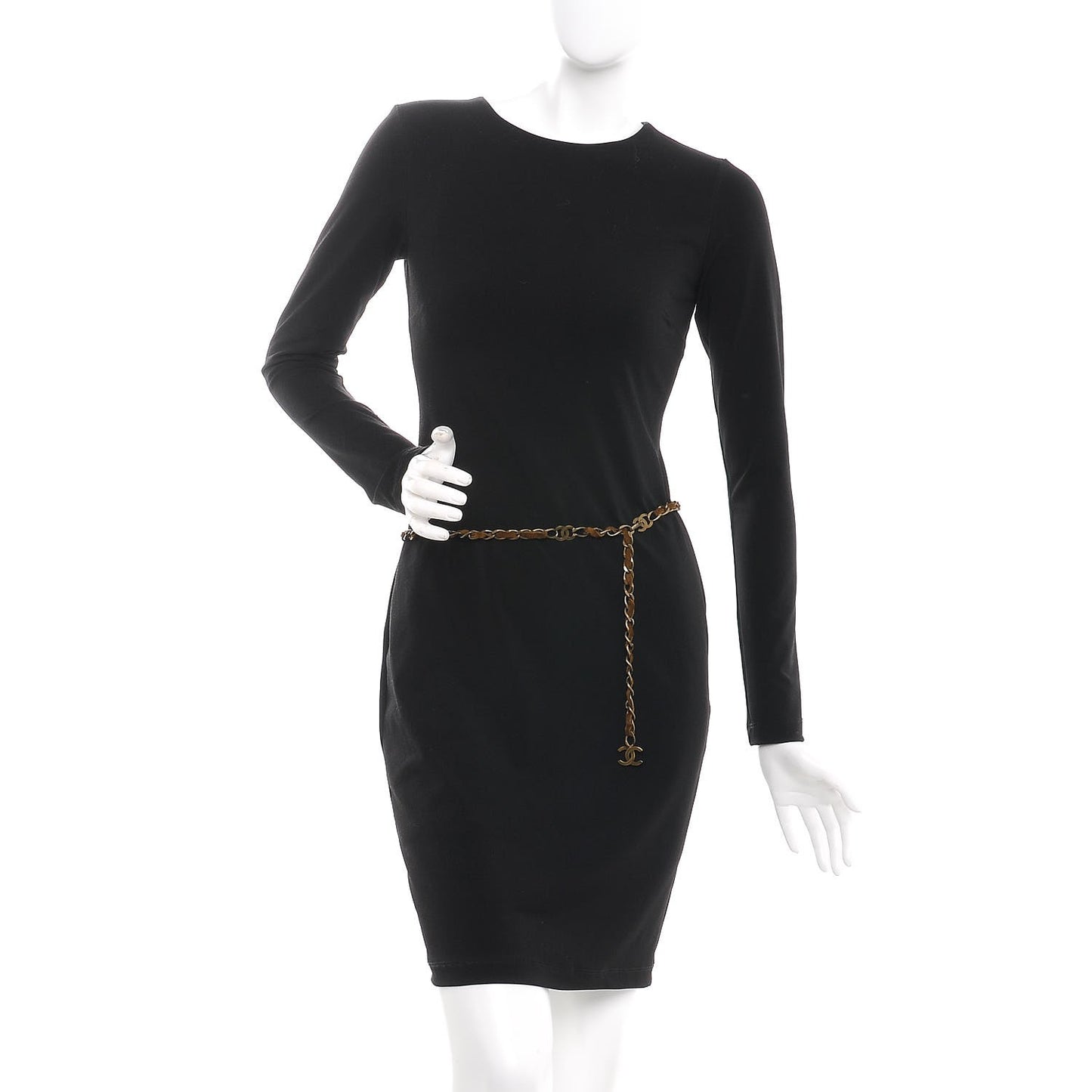 Suede CC Chain Belt Brown