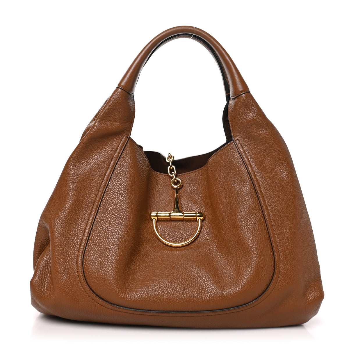 Gucci Grained Calfskin Softbit Maxi Shoulder Bag Brown 1 of 10
