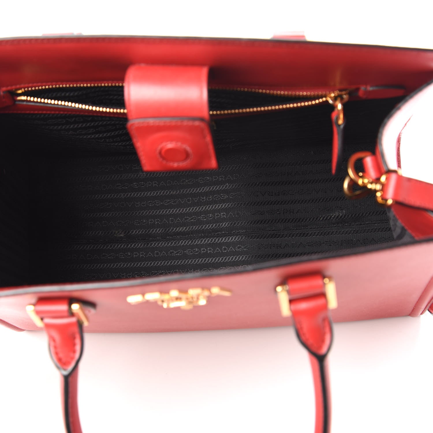Prada Saffiano Soft Calfskin Tote Fuoco 5 of 9