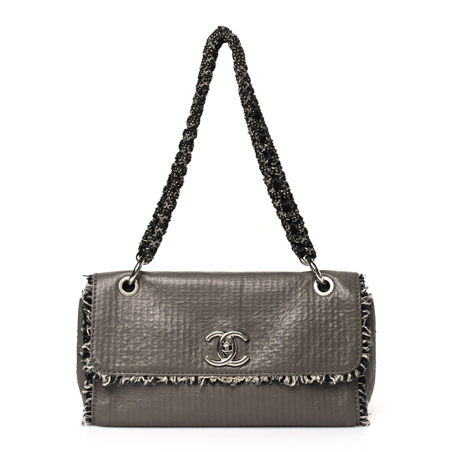 Chanel Tweed Calfskin Tweedy Single Flap Grey 1 of 10