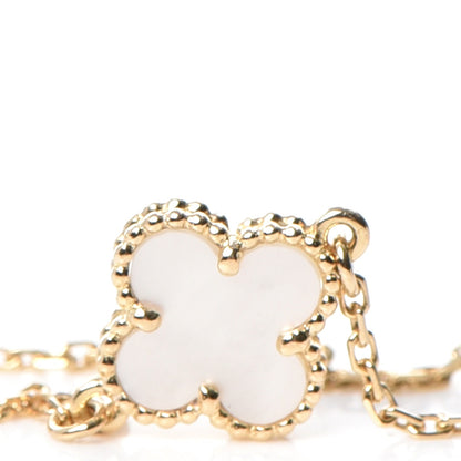 Van Cleef & Arpels 18K Yellow Gold Mother of Pearl Sweet Alhambra Bracelet 5 of 9