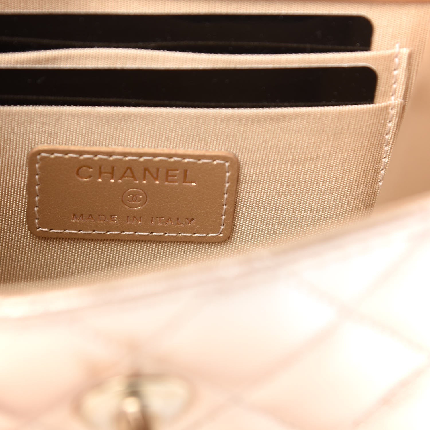 Chanel Metallic Lambskin Quilted Mini Trendy CC Clutch With Chain Gold 8 of 11