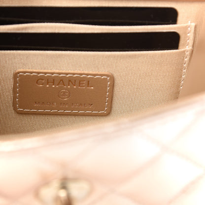 Chanel Metallic Lambskin Quilted Mini Trendy CC Clutch With Chain Gold 8 of 11