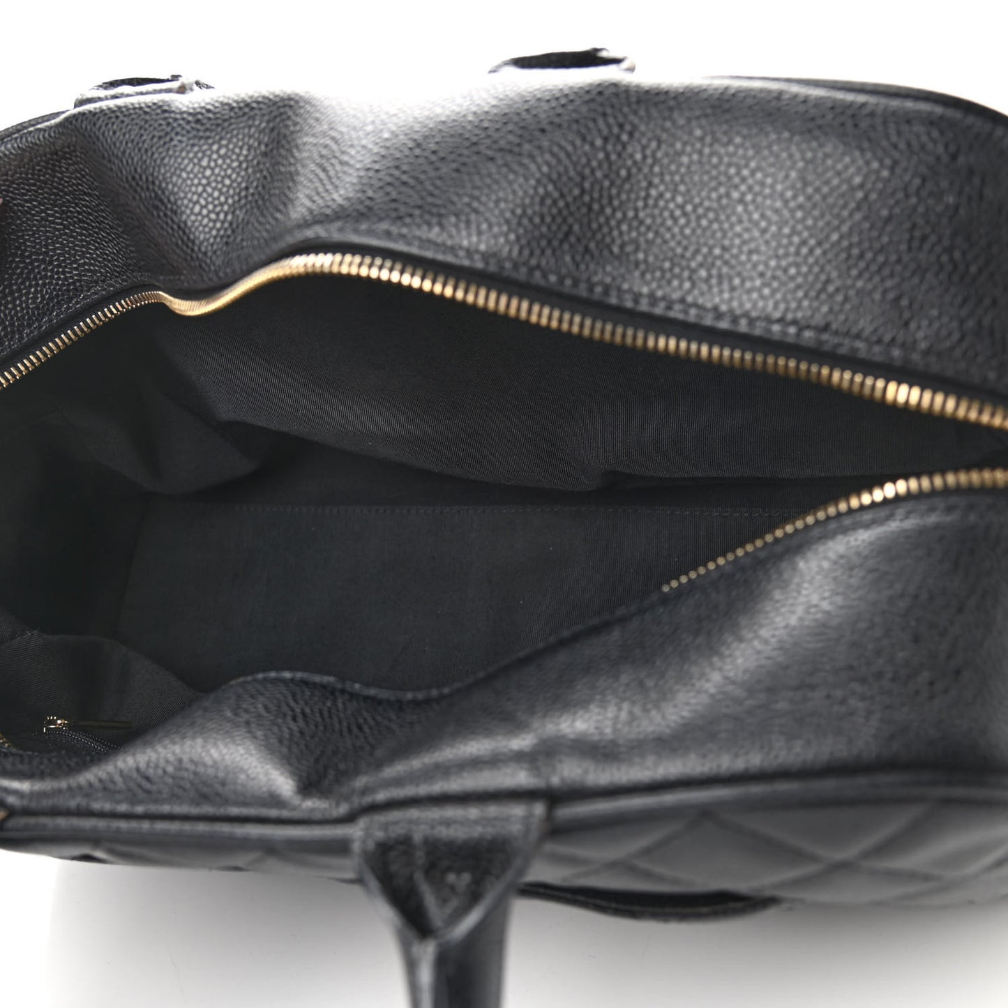 Caviar Quilted Large Bowler Black