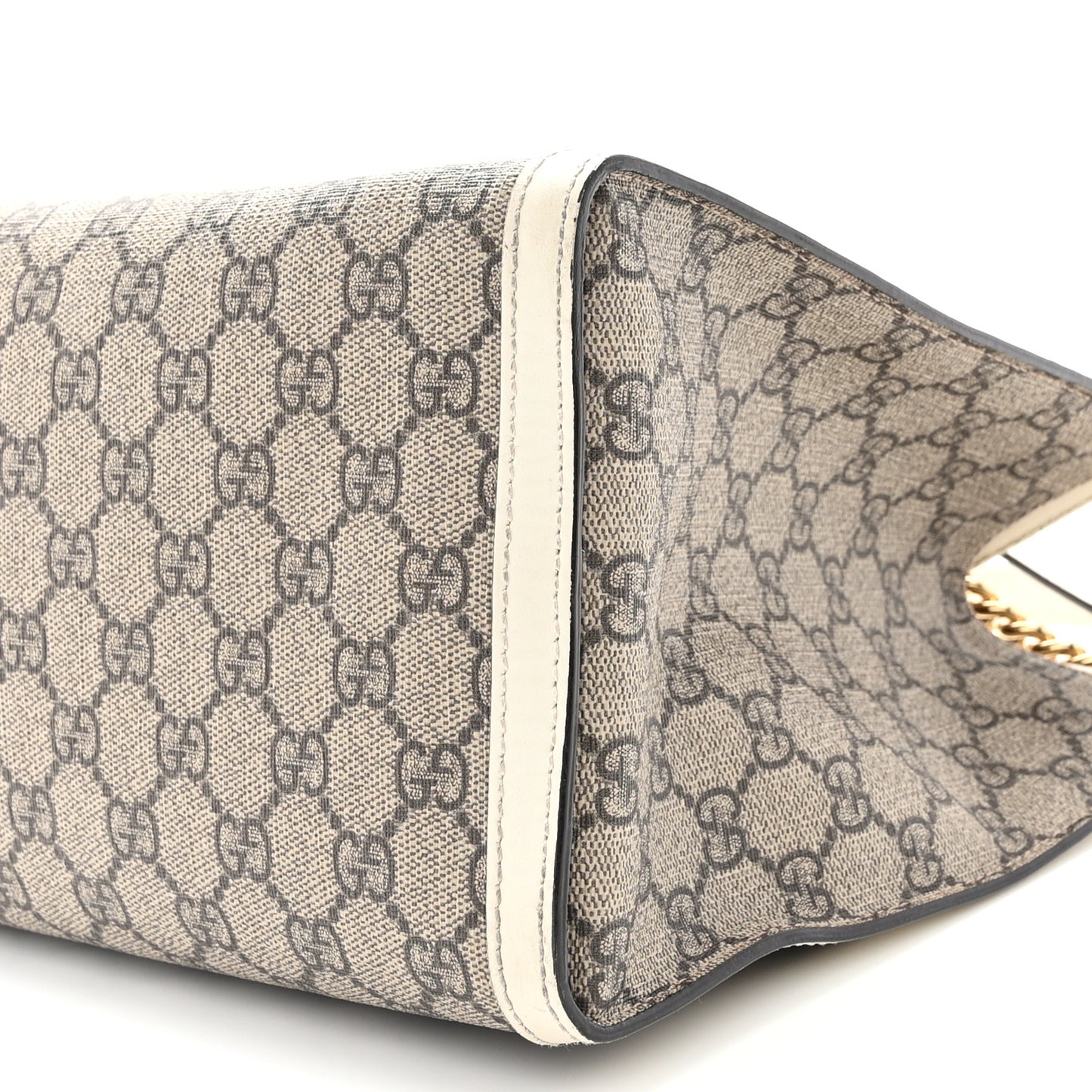 GG Supreme Monogram Medium Padlock Tote White