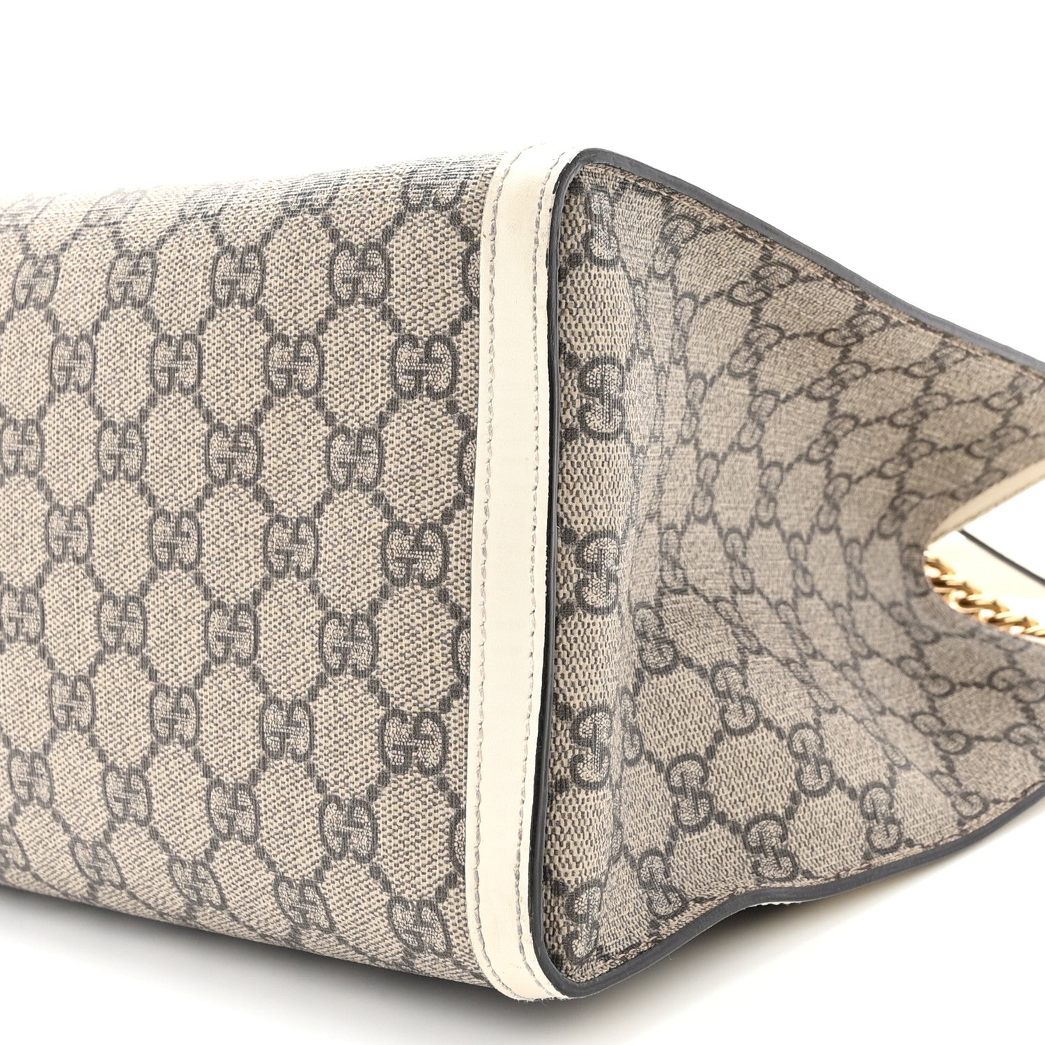 Gucci GG Supreme Monogram Medium Padlock Tote White 10 of 12