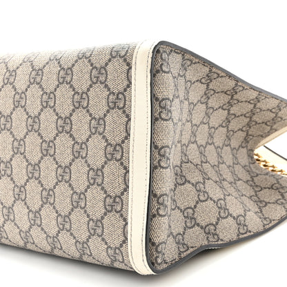 Gucci GG Supreme Monogram Medium Padlock Tote White 10 of 12